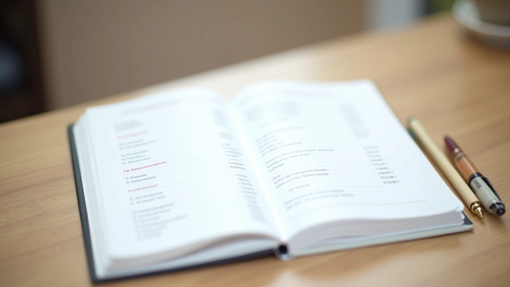 Offenes Notizbuch mit handschriftlichen Budgetkategorien und Ausgabeneinträgen, Kugelschreiber daneben auf hölzernem Schreibtisch
